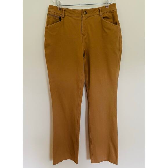 Lauren Ralph Lauren Womens Camel Tan Straight Hi Rise Cotton Pants Sz 8 P NEW - Picture 2 of 7